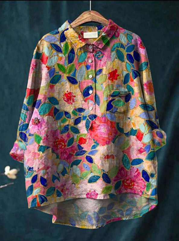 Mille - Klassisk blomstret bluse